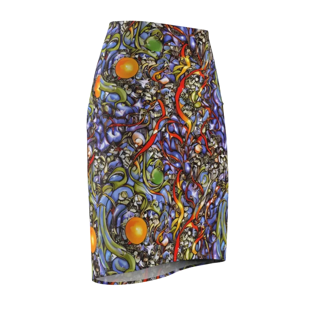 Kinetic Garden on Pencil Skirt — Front Side