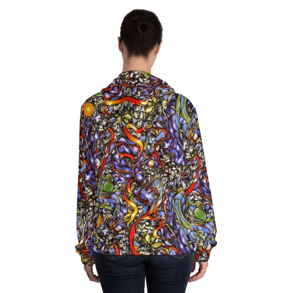 Kinetic Garden on Women's Full-Zip Hoodie — Back On Person