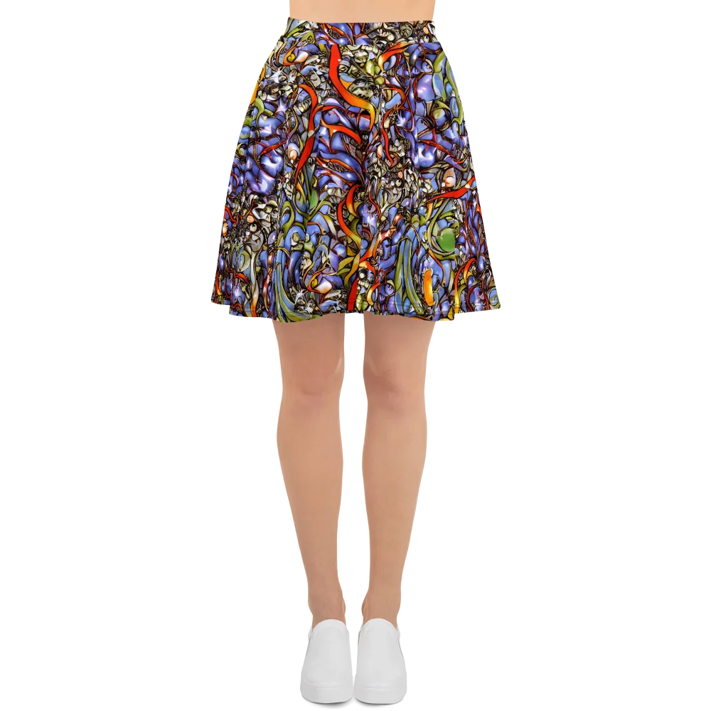 Kinetic Garden on Skater Skirt — Front