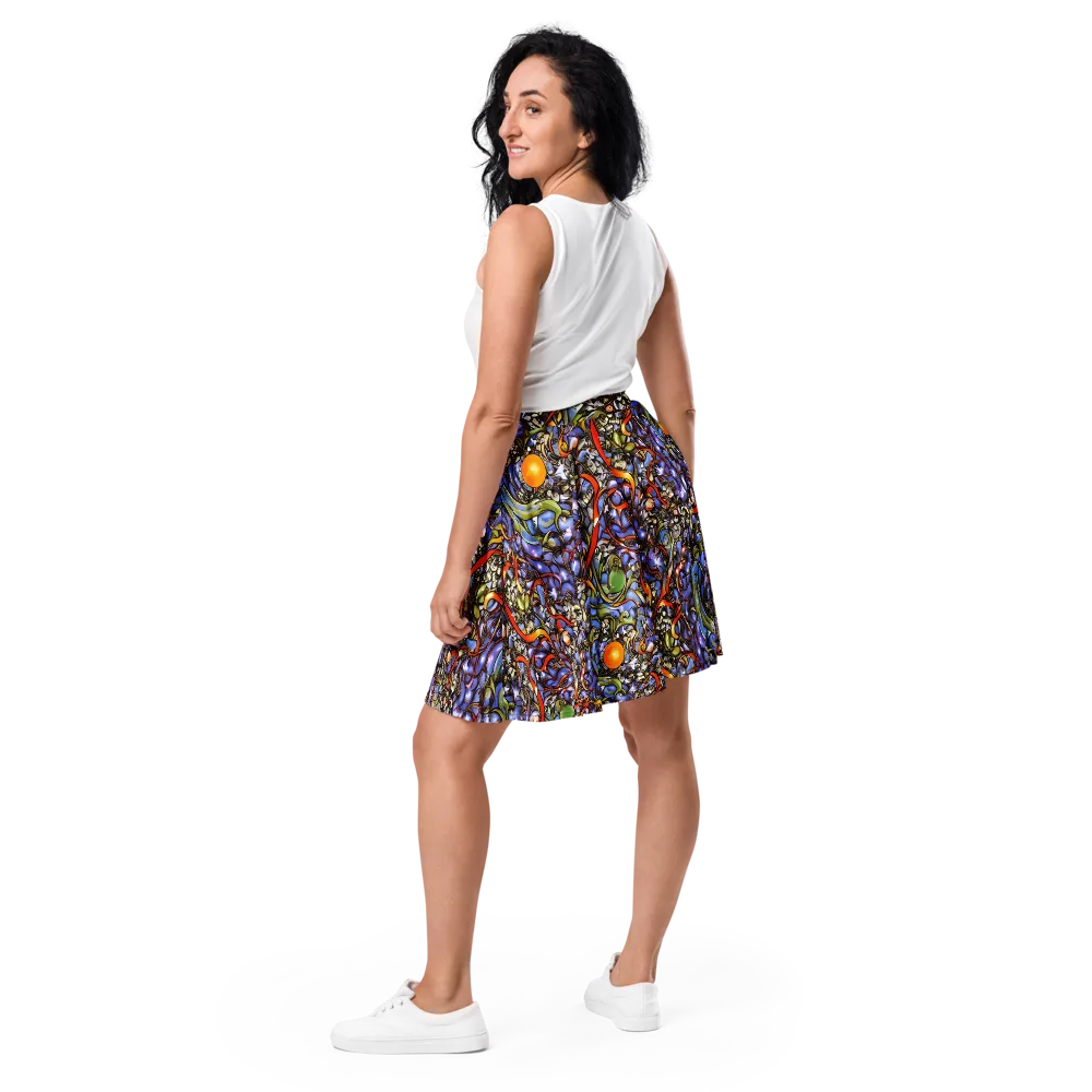 Kinetic Garden on Skater Skirt — Back