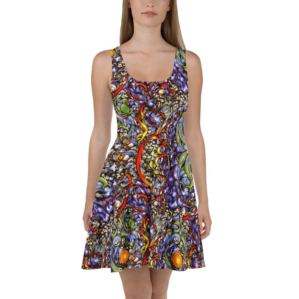 Kinetic Garden on Skater Dress — Front