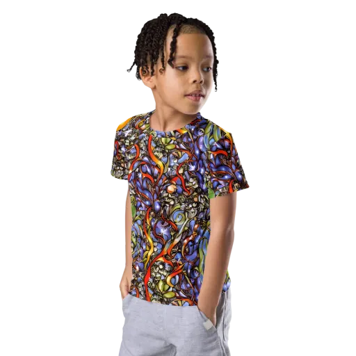 Kinetic Garden on a Kids Crew Neck T-Shirt