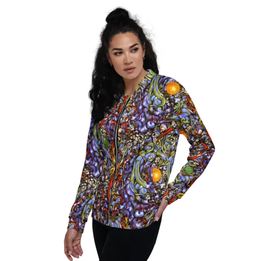 Kinetic Garden on a Bomber Jacket