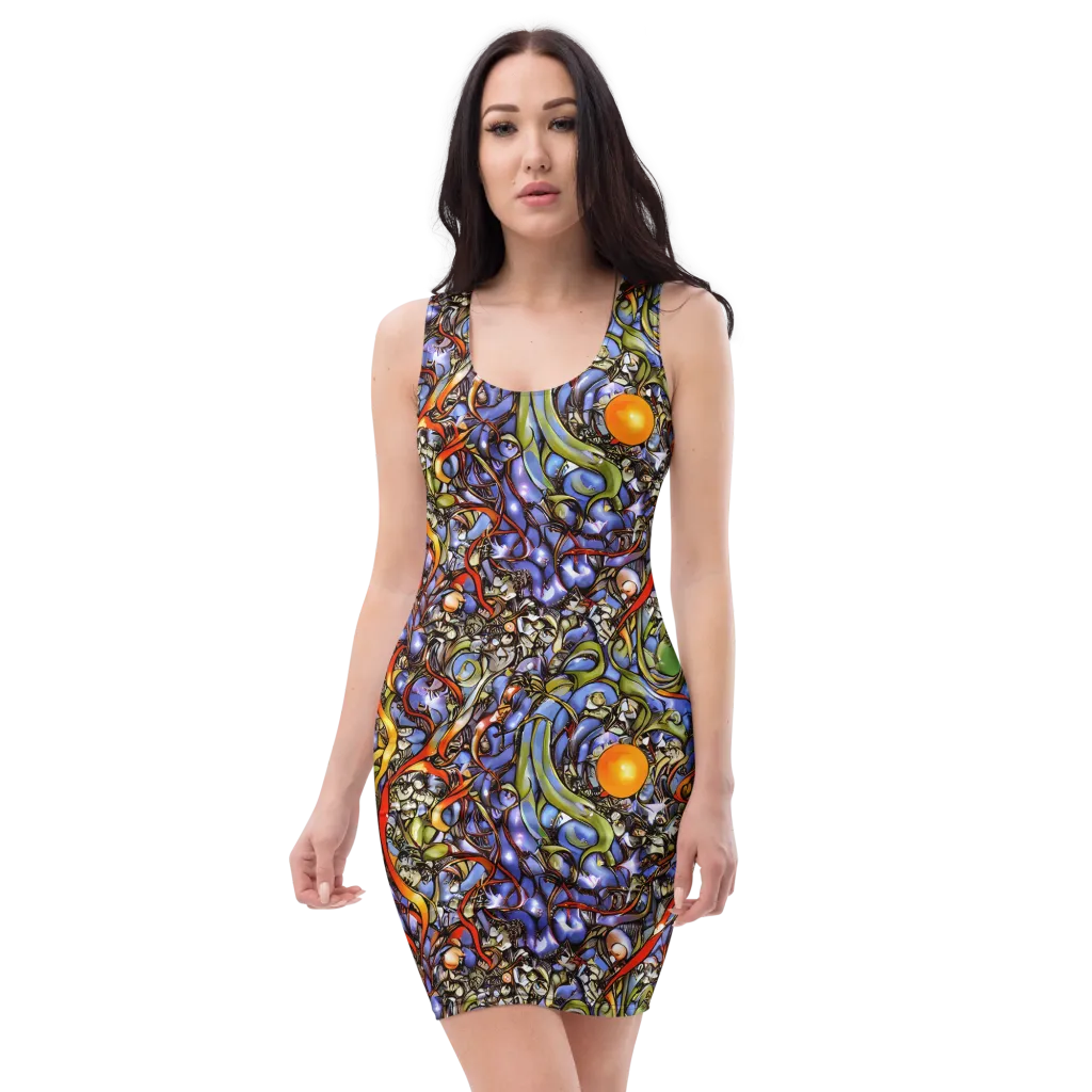 Kinetic Garden on Bodycon Dress — Front