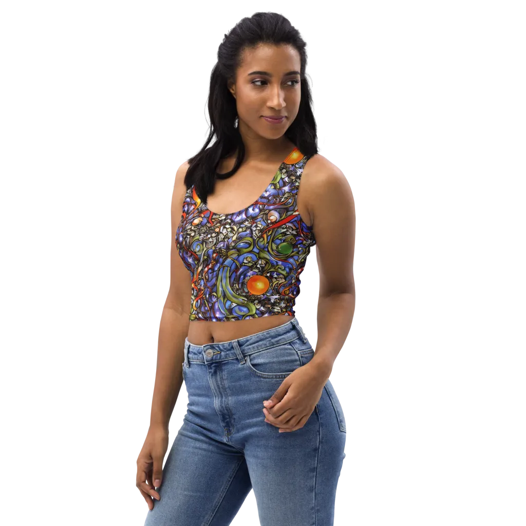 Kinetic Garden on Crop Top — Left Front