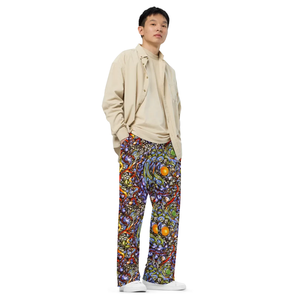 Kinetic Garden on Wide-Leg Pants — Right Front