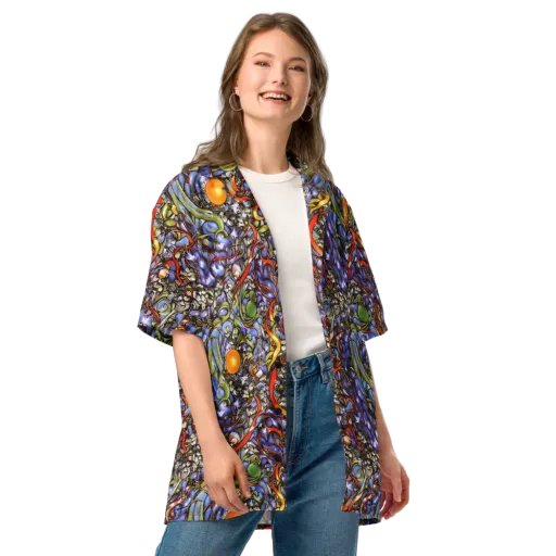 Kinetic Garden on a Button Shirt