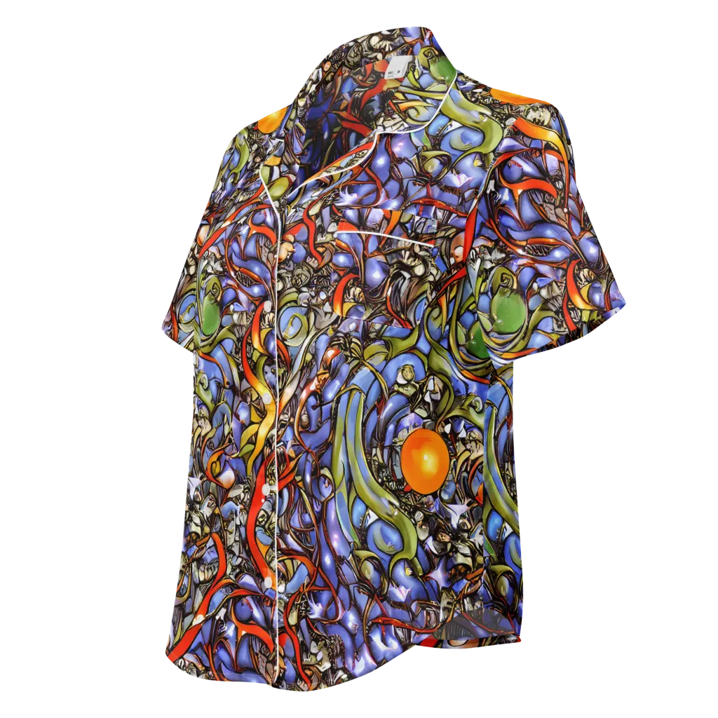 Kinetic Garden on Women's Short Sleeve Pajama Top — Left Front