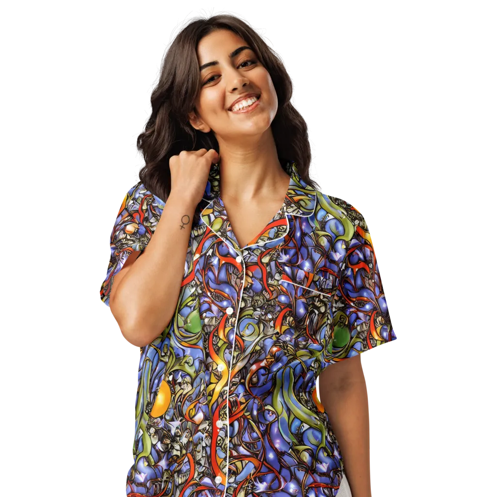 Kinetic Garden on Women's Short Sleeve Pajama Top — Front