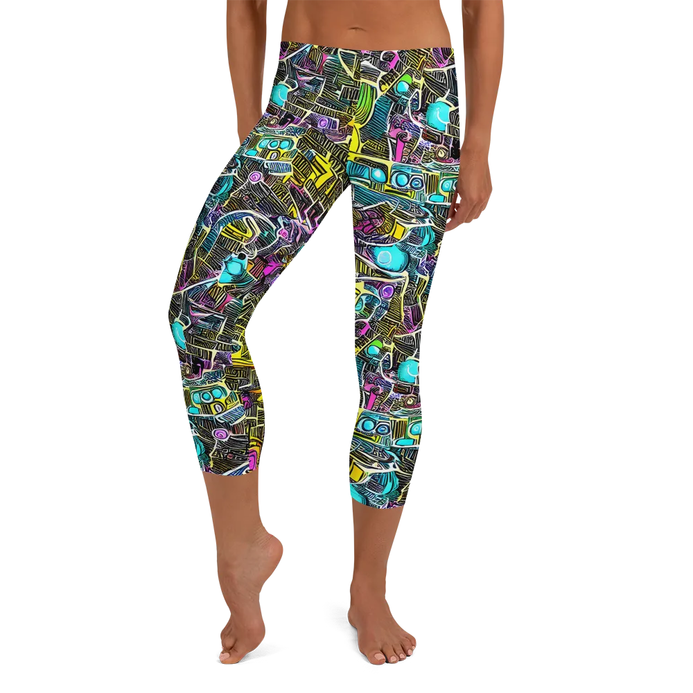 Kinetic Arcade on Capri Leggings — Front