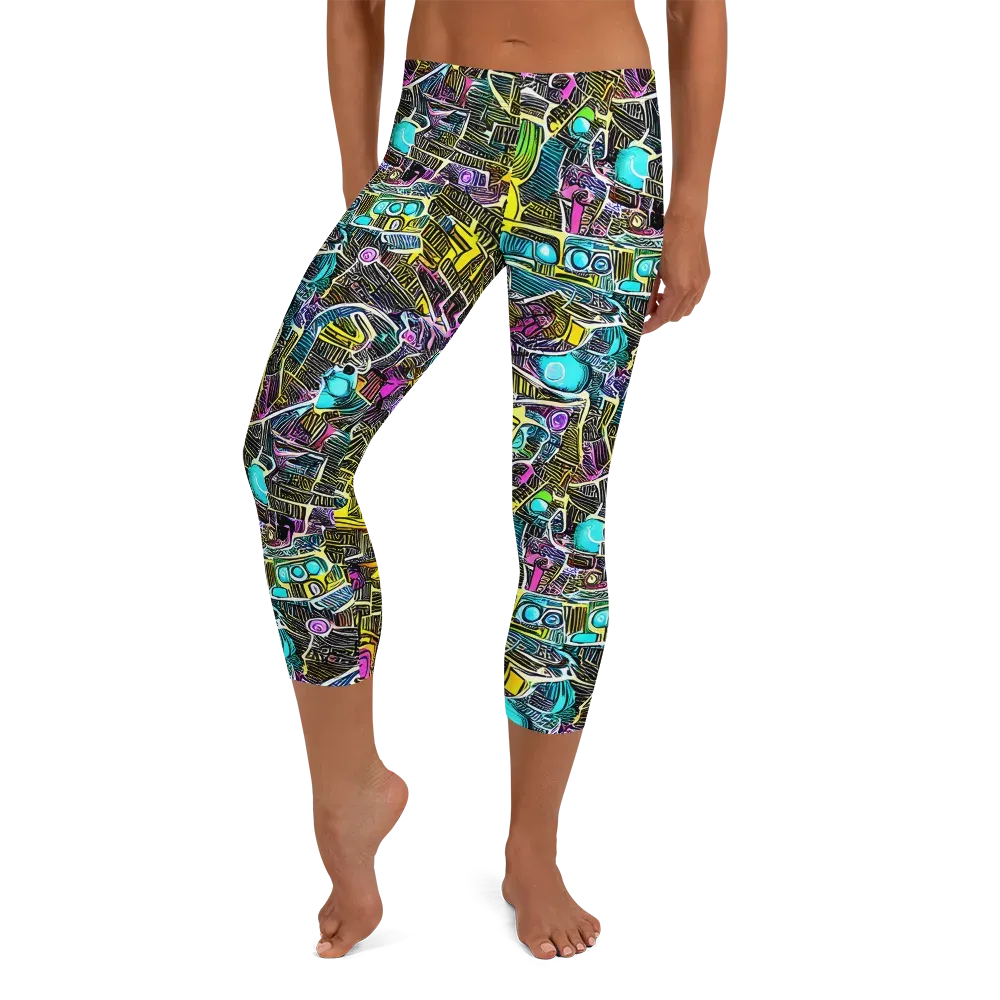 Kinetic Arcade on Capri Leggings — Front