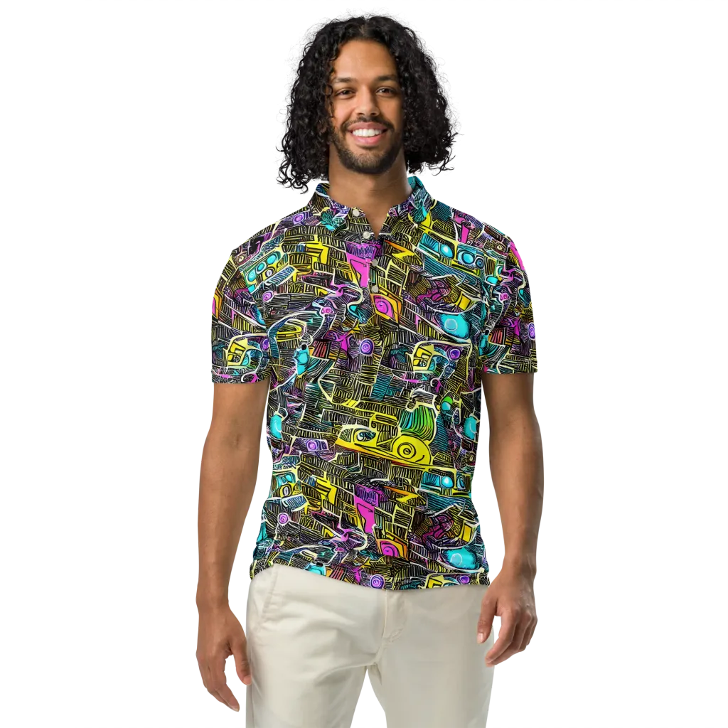 Kinetic Arcade on Men's Slim Fit Polo Shirt — Front