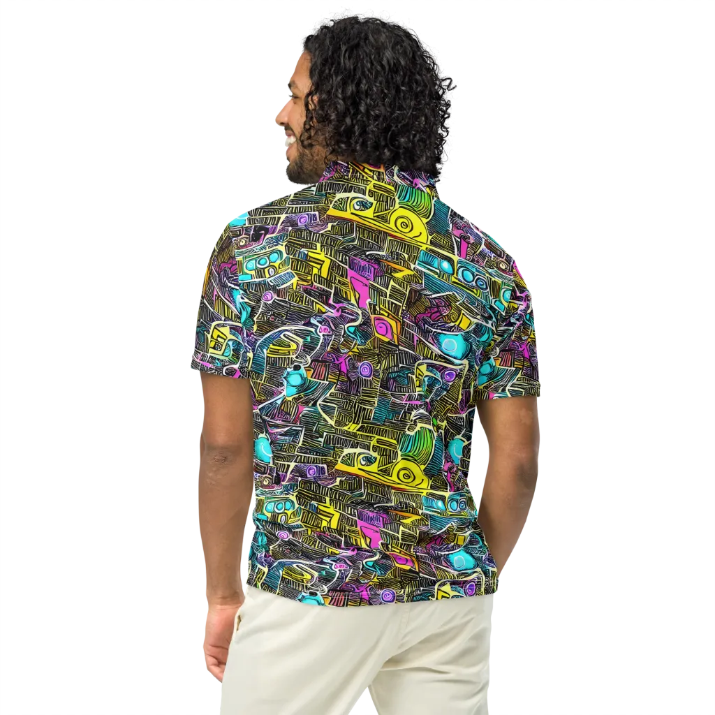 Kinetic Arcade on Men's Slim Fit Polo Shirt — Back
