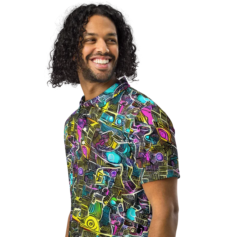 Kinetic Arcade on Men's Slim Fit Polo Shirt — Left Front