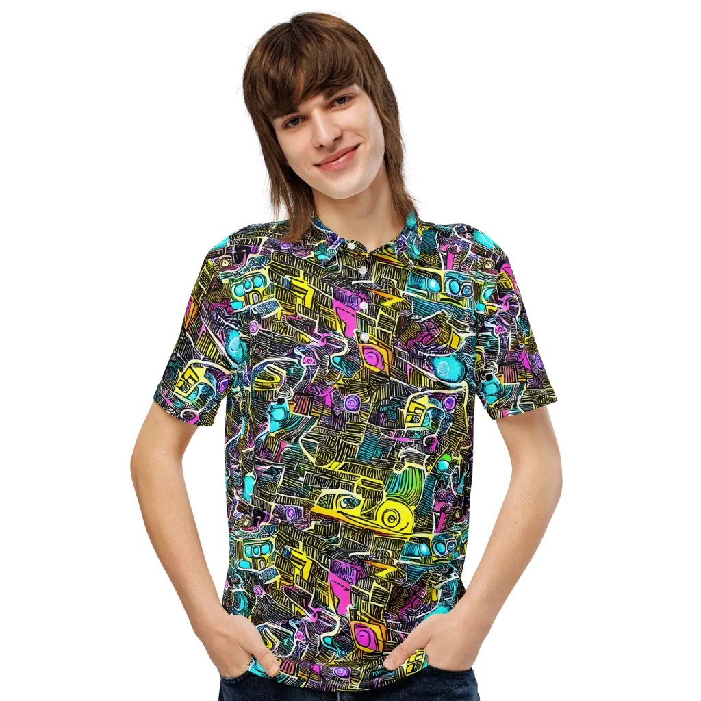 Kinetic Arcade on Men's Slim Fit Polo Shirt — Front