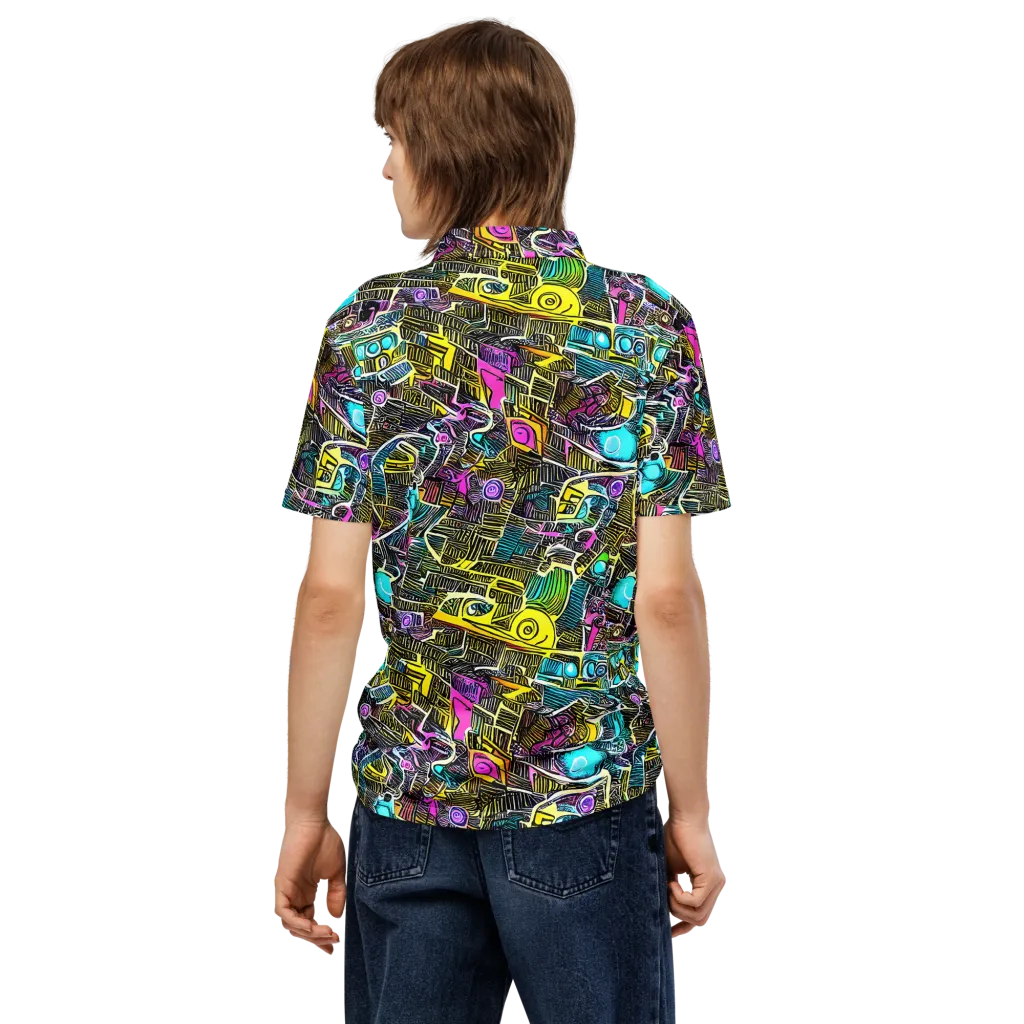 Kinetic Arcade on Men's Slim Fit Polo Shirt — Back
