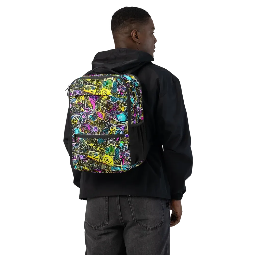 Kinetic Arcade on Utility Backpack — Back