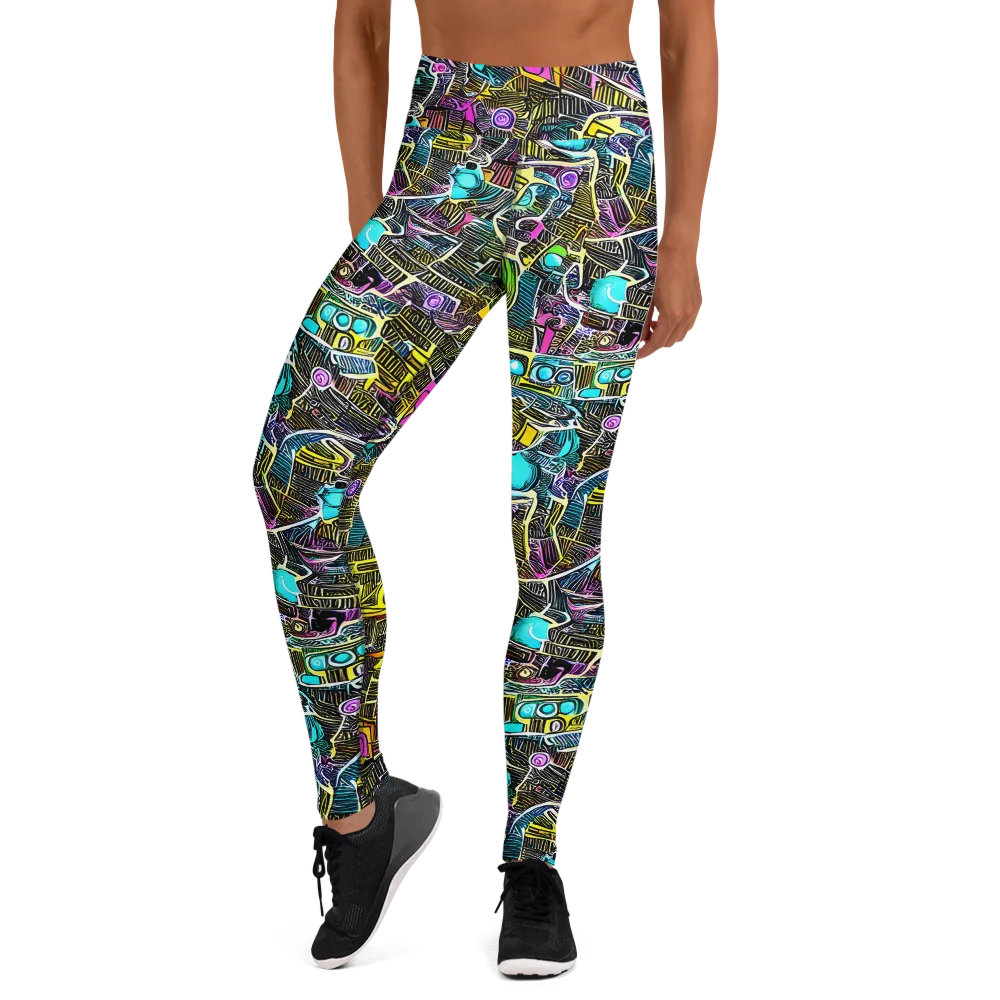 Kinetic Arcade on Yoga Leggings — Front