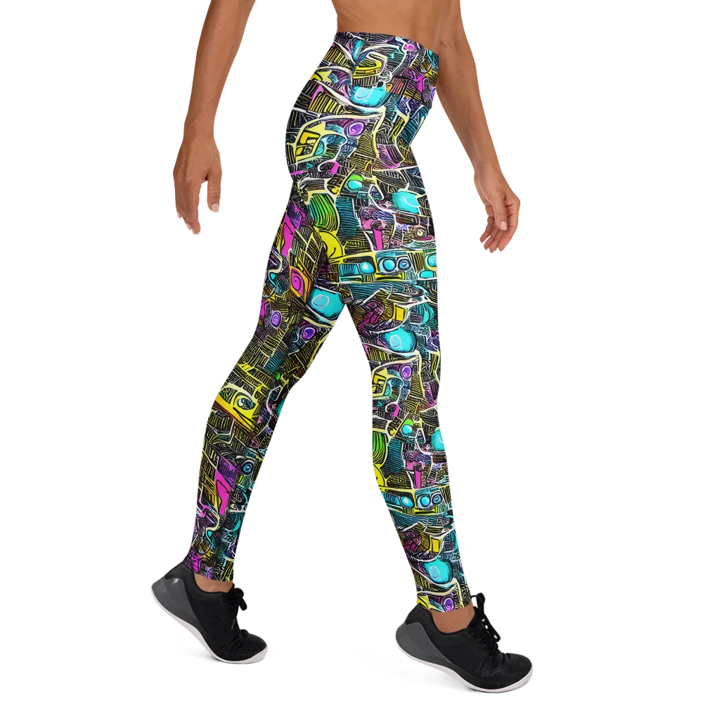 Kinetic Arcade on Yoga Leggings — Right
