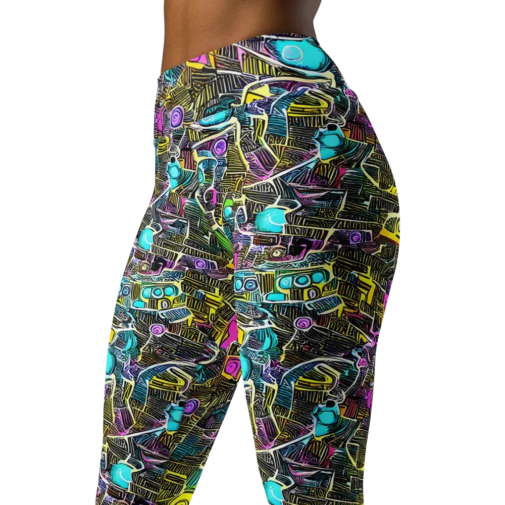 Kinetic Arcade on Yoga Leggings — Left Front