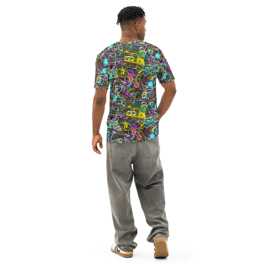 Kinetic Arcade on Men's Cotton Crew Neck T-Shirt — Back