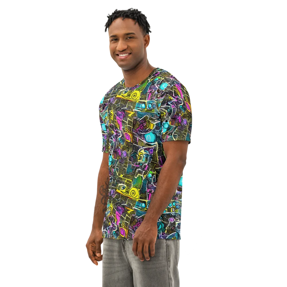 Kinetic Arcade on Men's Cotton Crew Neck T-Shirt — Left Front
