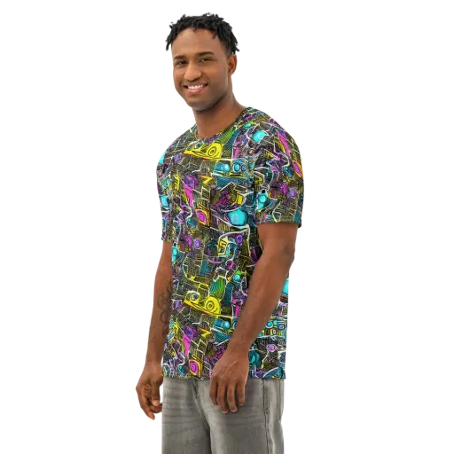 Kinetic Arcade on a Men's Cotton Crew Neck T-Shirt