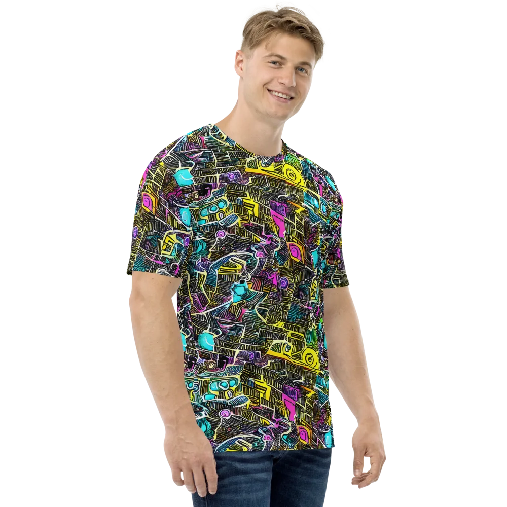 Kinetic Arcade on Men's Crew Neck T-Shirt — Right
