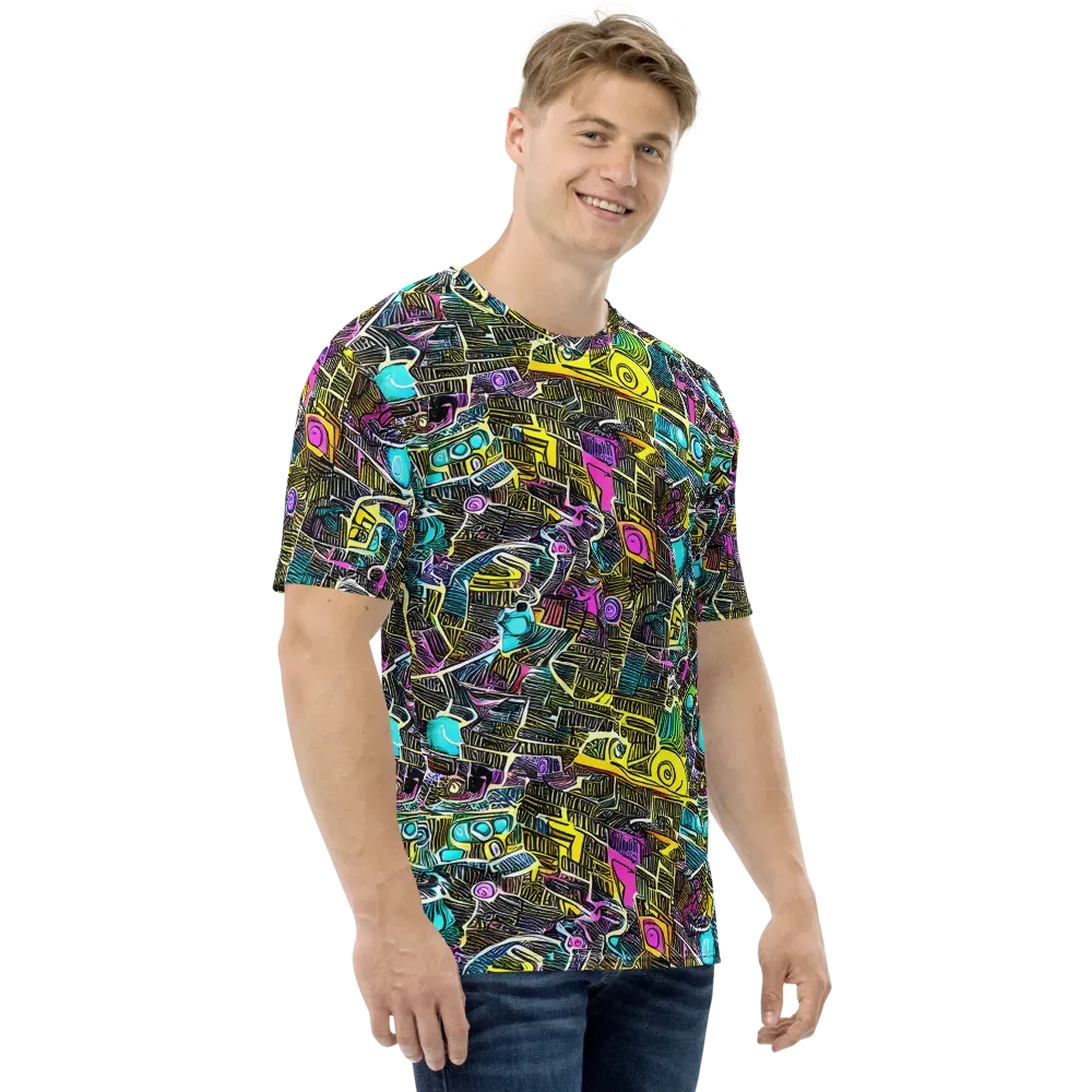 Kinetic Arcade on Men's Crew Neck T-Shirt — Right
