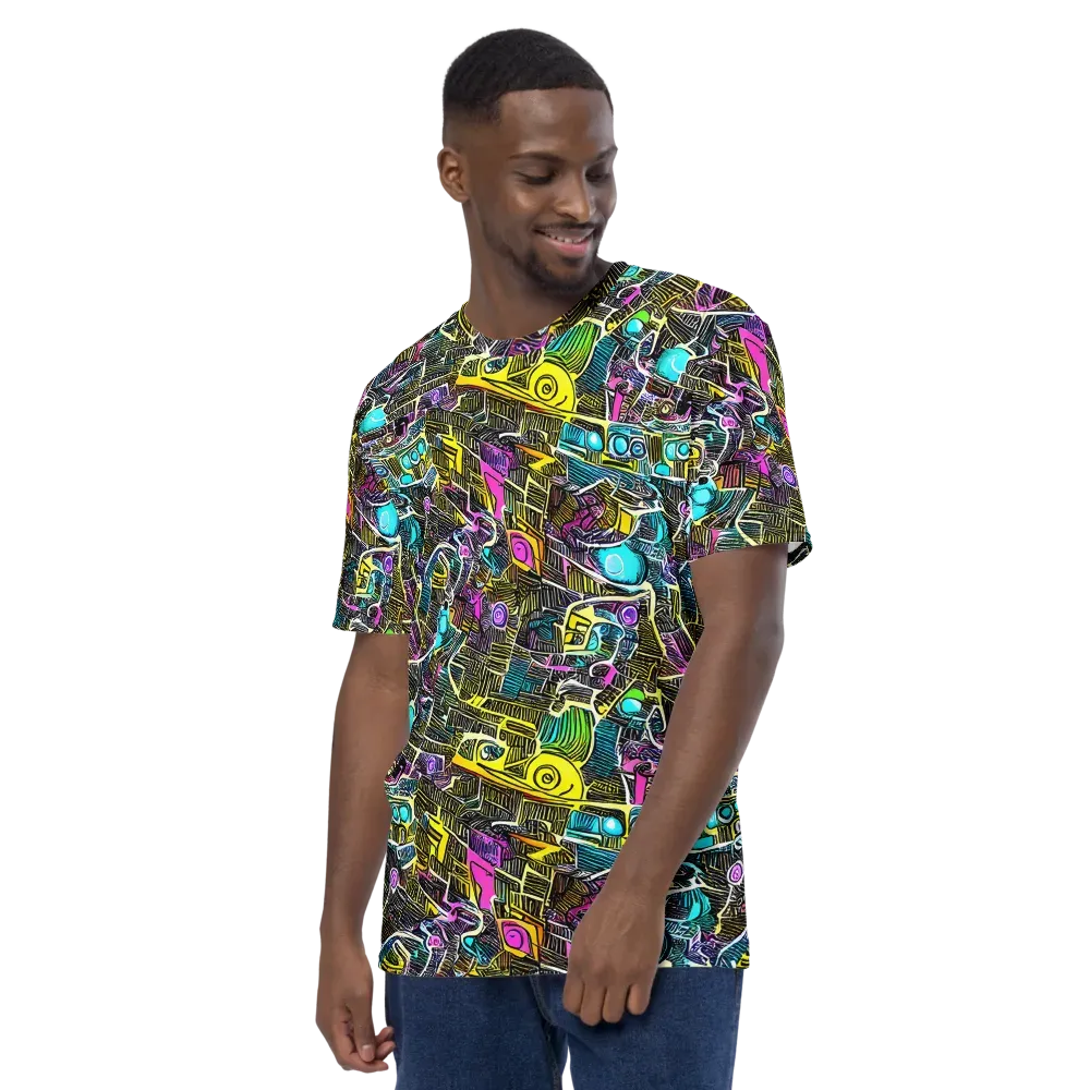 Kinetic Arcade on Men's Crew Neck T-Shirt — Left