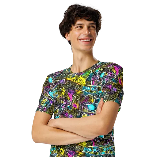 Kinetic Arcade on a Men's Crew Neck T-Shirt