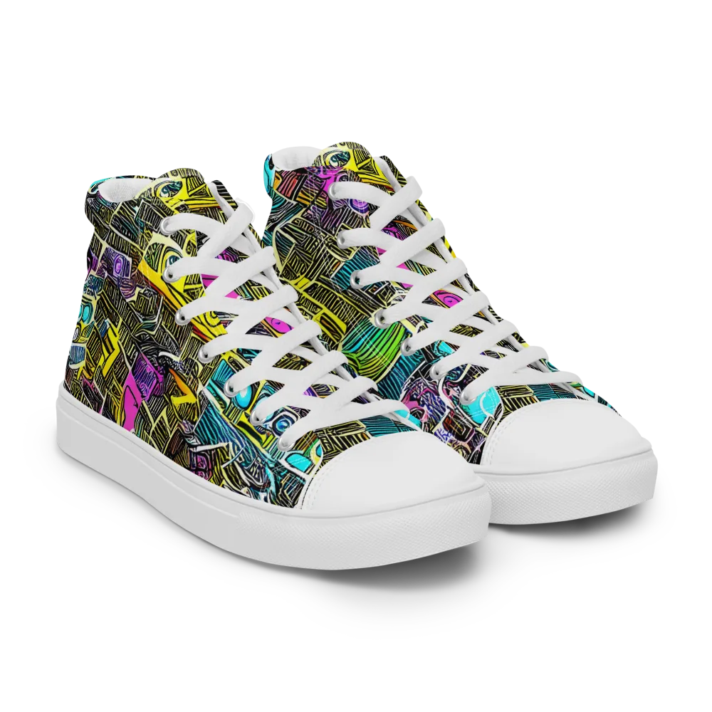 Kinetic Arcade on Men's High Top Canvas Shoes — Right Front