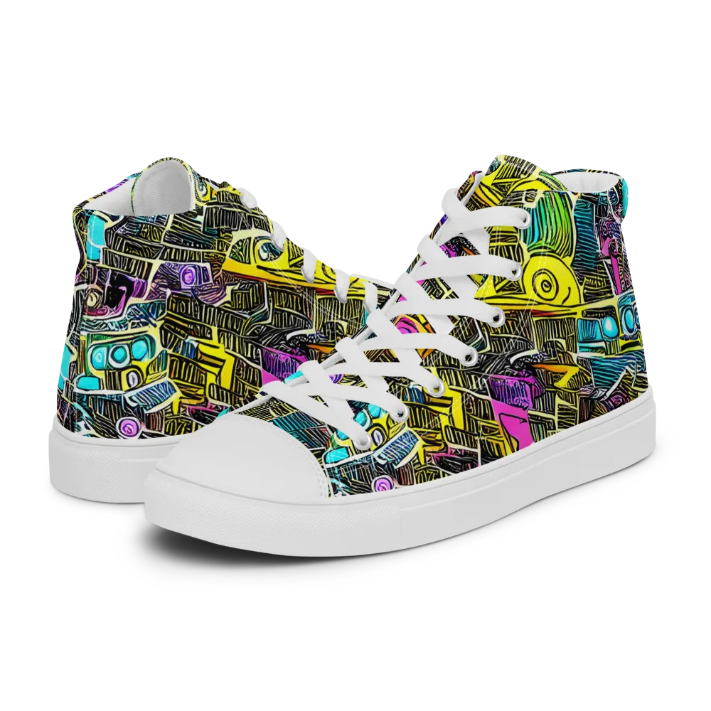 Kinetic Arcade on Men's High Top Canvas Shoes — Left