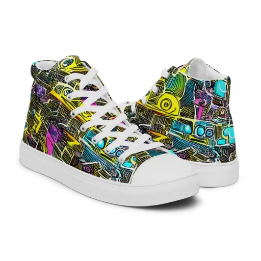 Kinetic Arcade on a Men's High Top Canvas Shoes