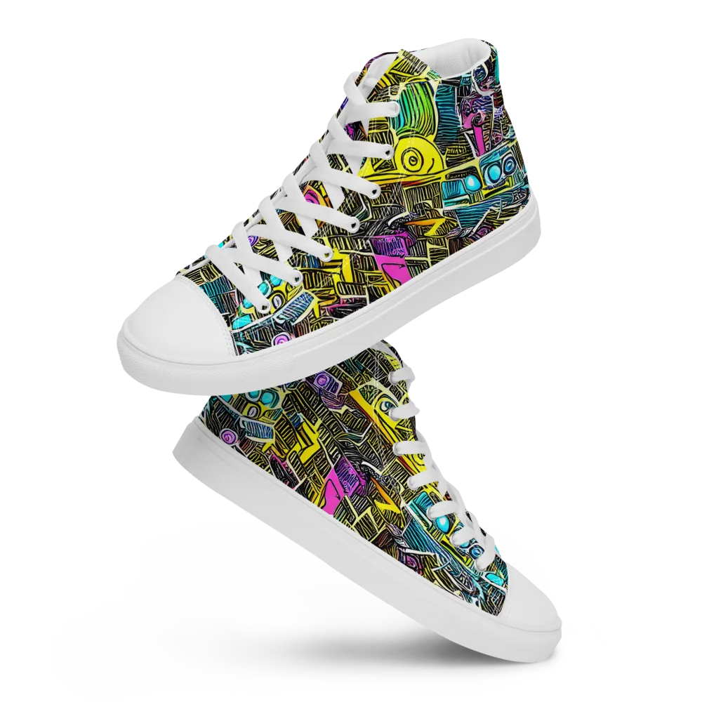 Kinetic Arcade on Men's High Top Canvas Shoes — Front