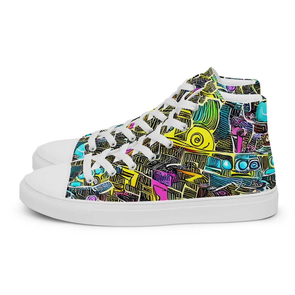 Kinetic Arcade on Women's High Top Canvas Shoes — Left