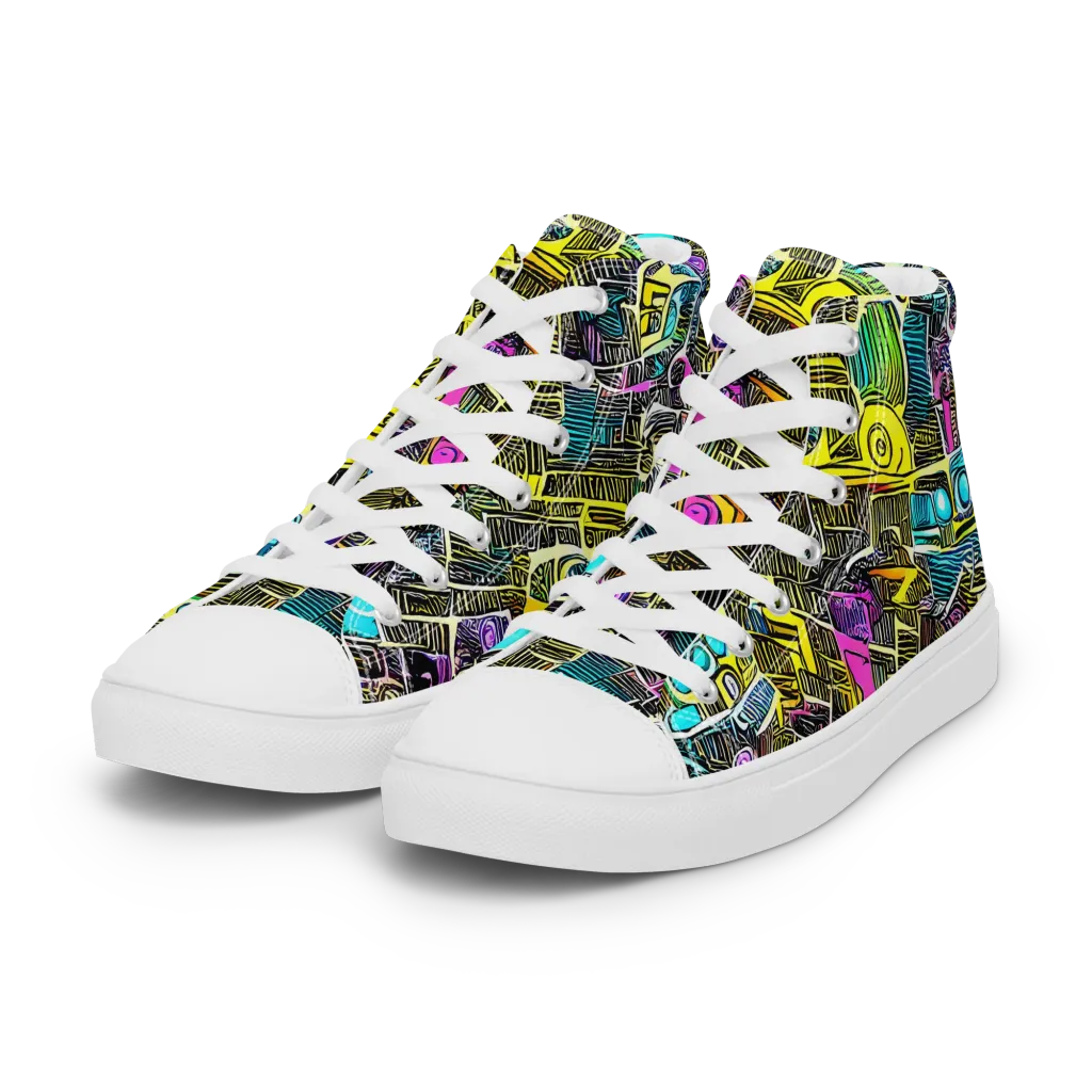 Kinetic Arcade on Women's High Top Canvas Shoes — Left Front