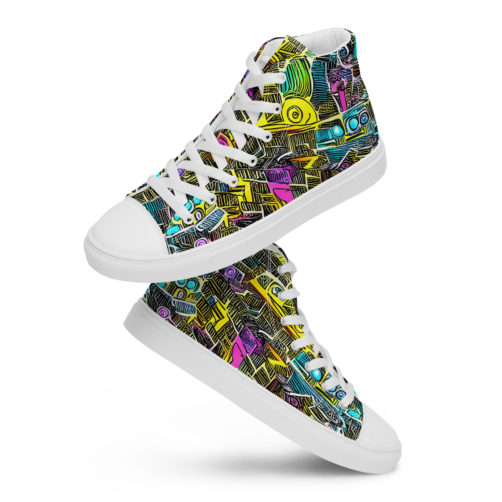 Kinetic Arcade on Women's High Top Canvas Shoes — Front