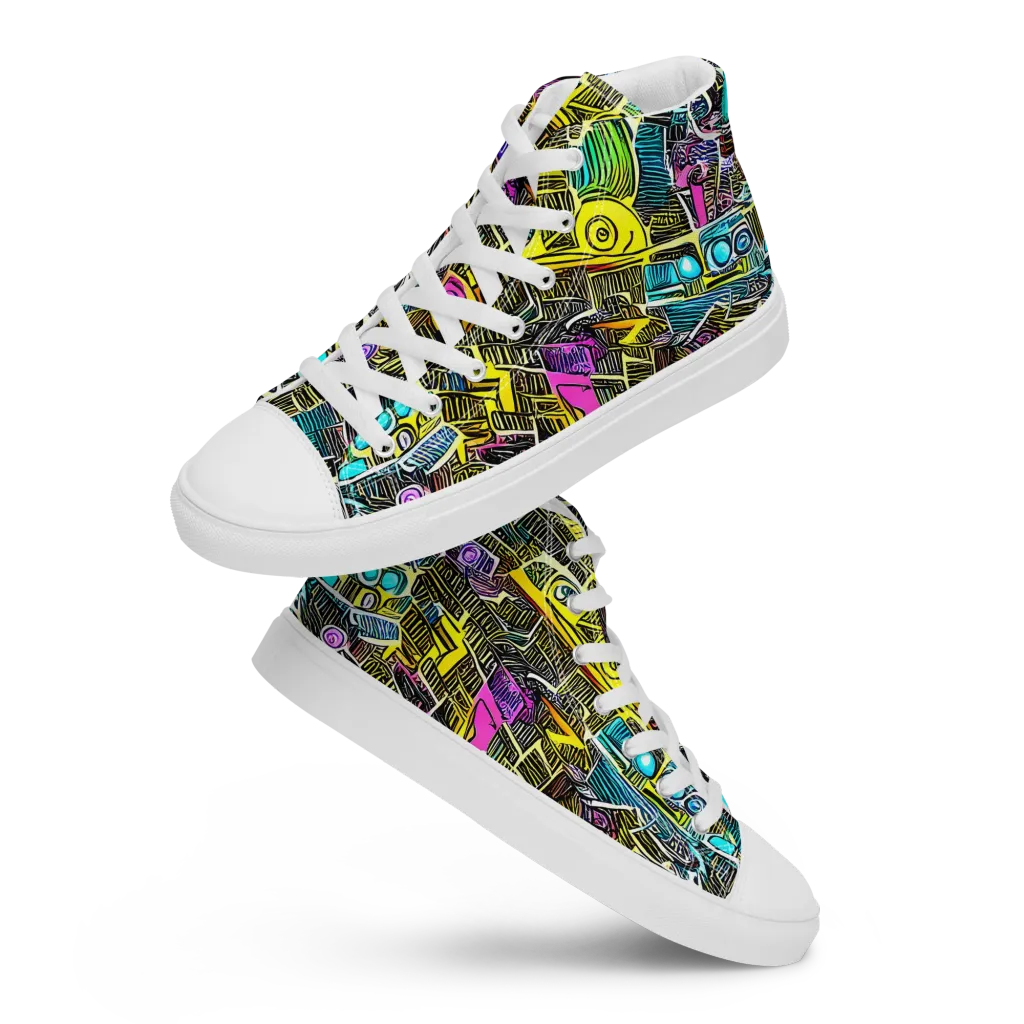 Kinetic Arcade on Women's High Top Canvas Shoes — Front