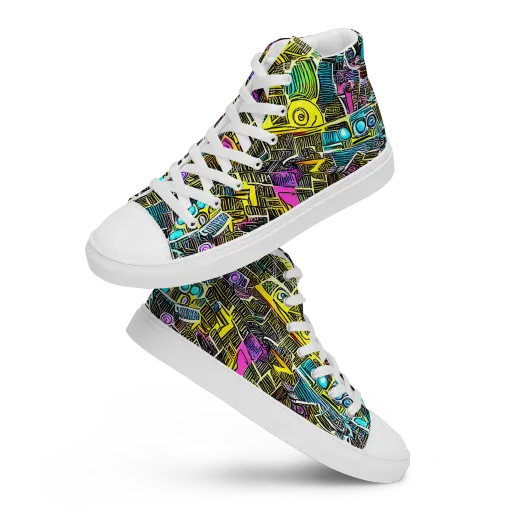 Kinetic Arcade on a Women's High Top Canvas Shoes