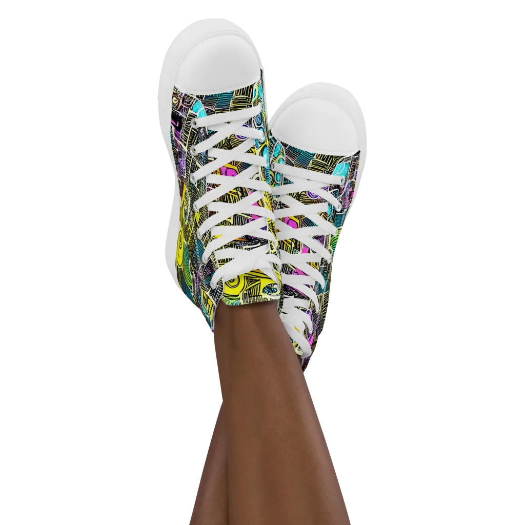 Kinetic Arcade on Women's High Top Canvas Shoes — Front