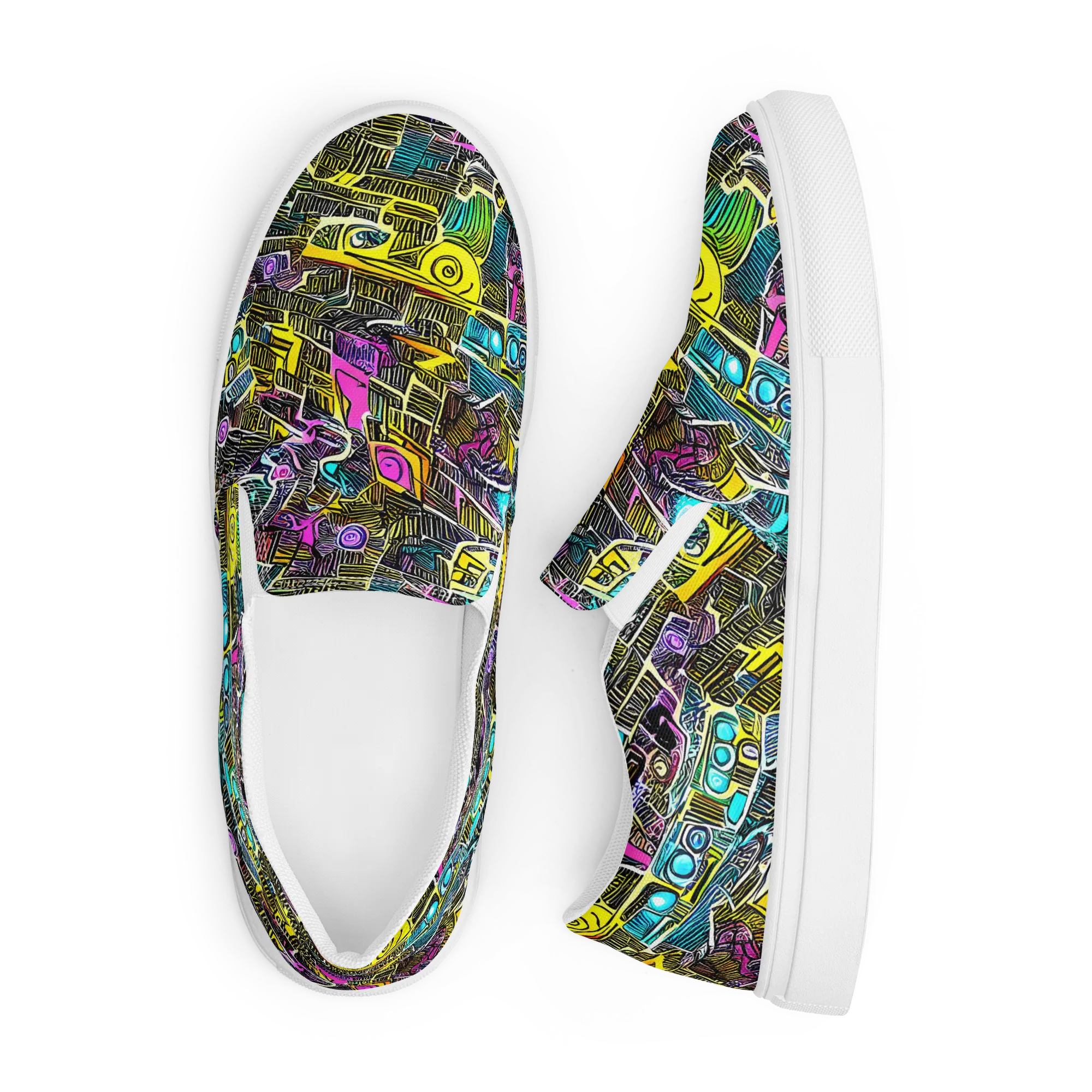 Kinetic Arcade on Men's Slip-On Canvas Shoes — Front