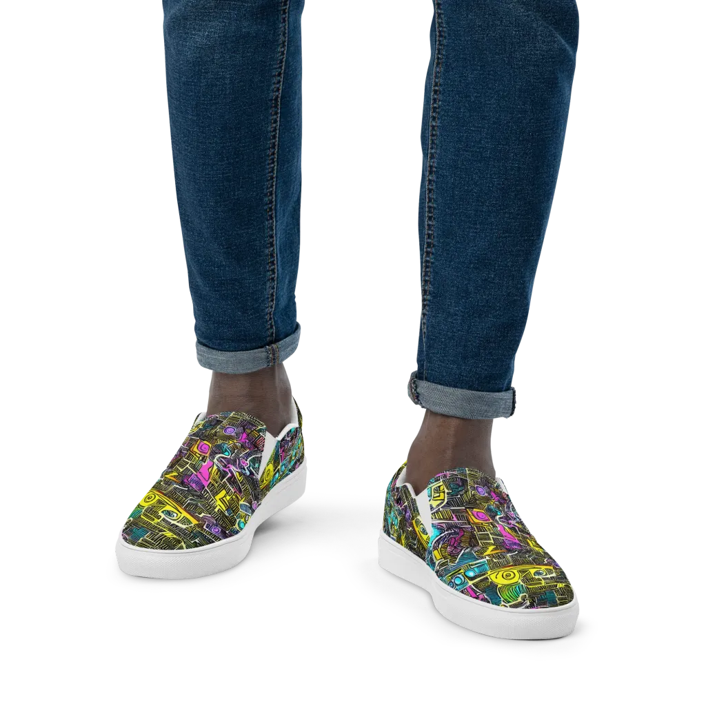 Kinetic Arcade on Men's Slip-On Canvas Shoes — Front