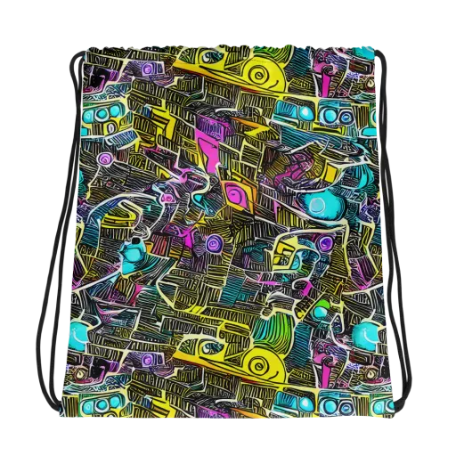 Kinetic Arcade on a Drawstring Bag