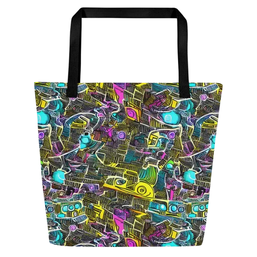 Kinetic Arcade on a Large Tote Bag W/ Pocket