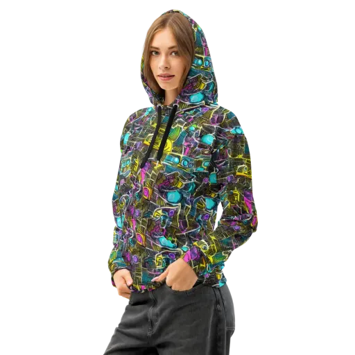 Kinetic Arcade on a Cotton Hoodie