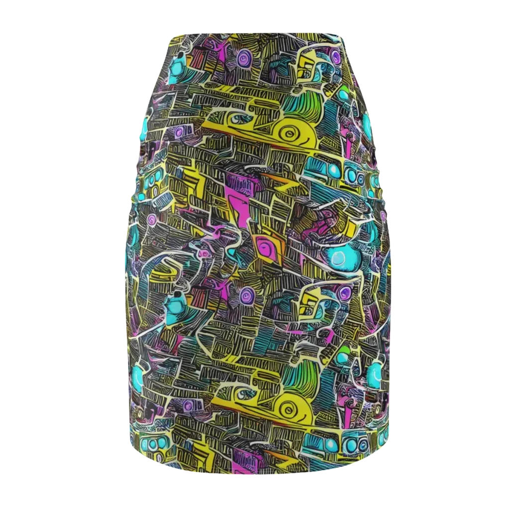 Kinetic Arcade on Pencil Skirt — Back