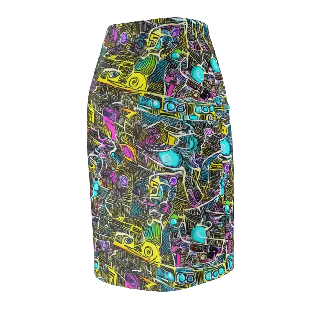 Kinetic Arcade on Pencil Skirt — Back Side