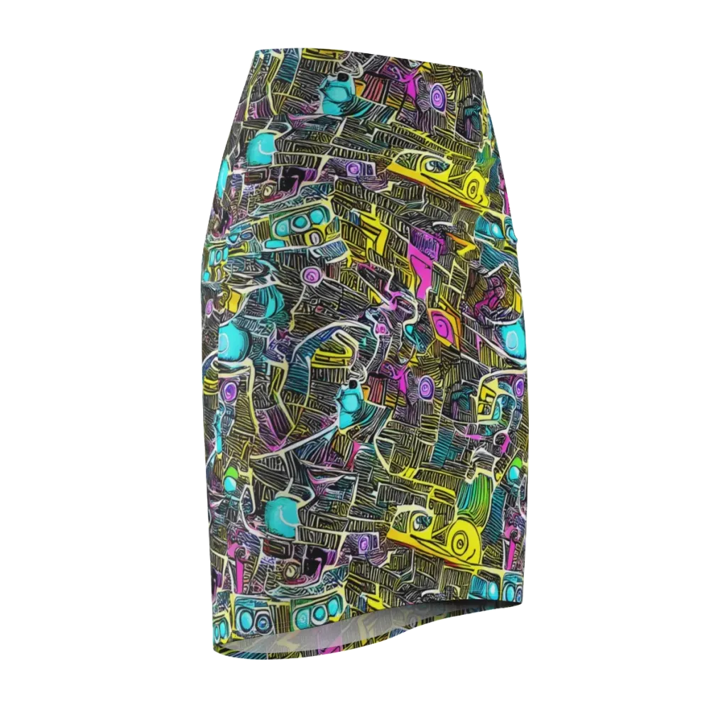 Kinetic Arcade on Pencil Skirt — Front Side
