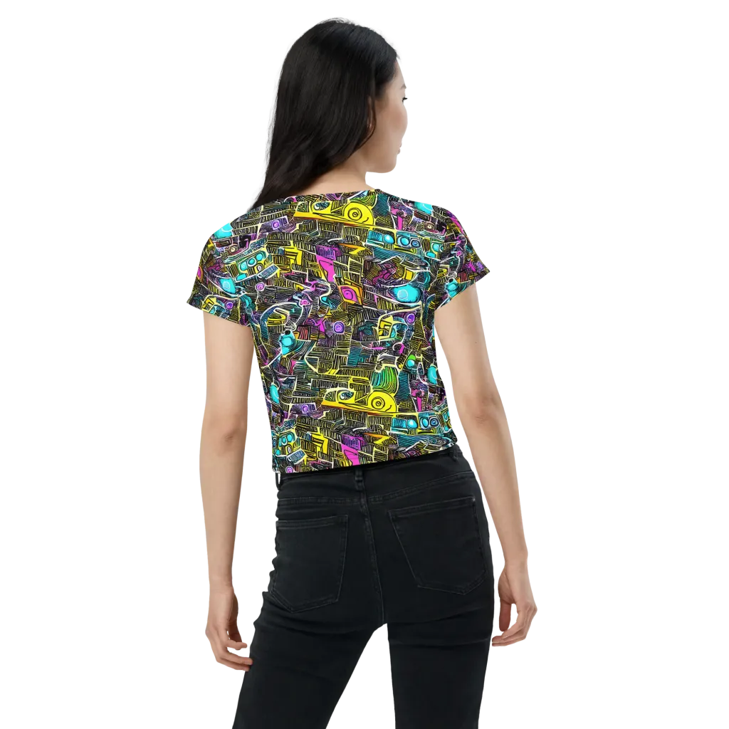 Kinetic Arcade on Crop Tee — Back